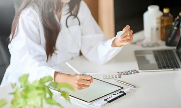 medical professionals taking notes